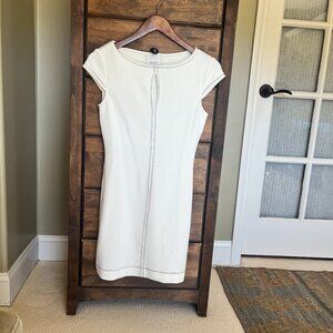 NWOT -XS, White fitted, Reformation mini dress with front key hole detail